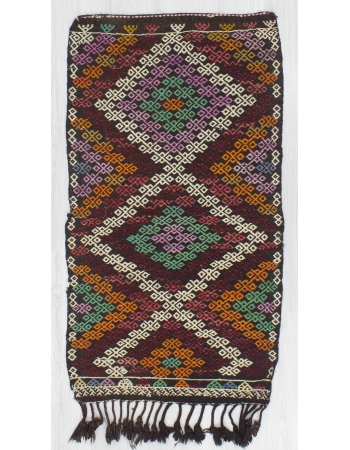 Embroidered Decorative Small Kilim Rug