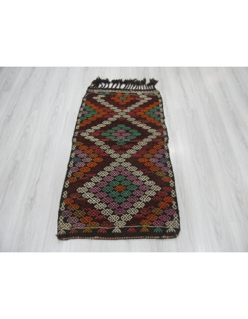 Embroidered Decorative Small Kilim Rug