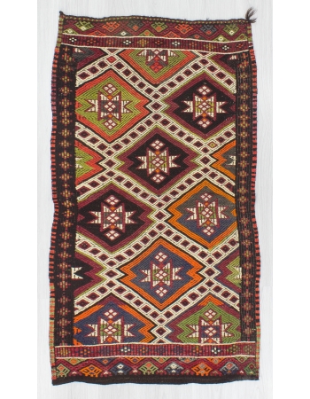 Embroidered Decorative Small Kilim Rug