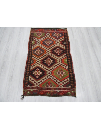 Embroidered Decorative Small Kilim Rug