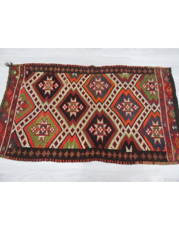 Embroidered Decorative Small Kilim Rug