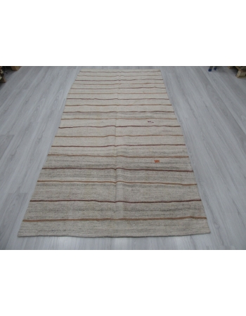 Vintage Striped Turkish Kilim Rug