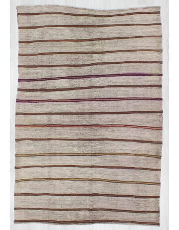 Striped Vintage Turkish Kilim Rug