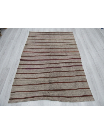 Striped Vintage Turkish Kilim Rug