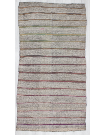 Striped Vintage Gray Kilim Rug