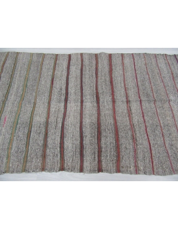 Striped Vintage Gray Kilim Rug