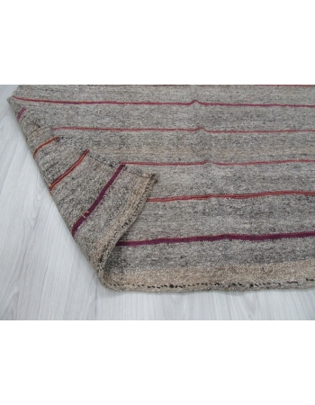 Striped Vintage Gray Kilim Rug