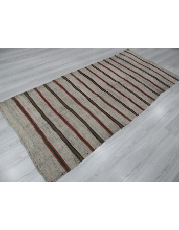 Vintage Striped Turkish Kilim Rug