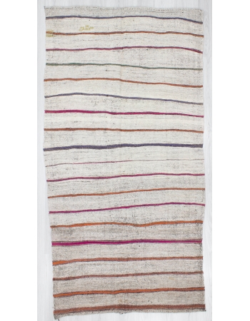 Striped Vintage Decorative Turkish Kilim Rug