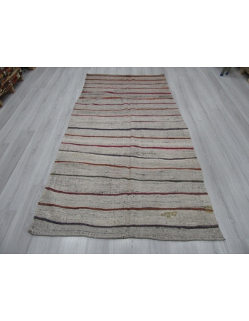 Striped Vintage Decorative Turkish Kilim Rug