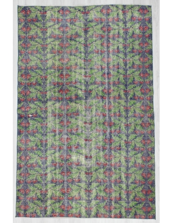 Floral Vintage Turkish Green Deco Rug