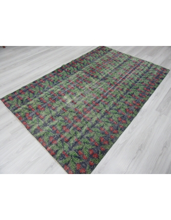 Floral Vintage Turkish Green Deco Rug