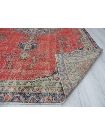 Vintage Worn Turkish Oushak Rug