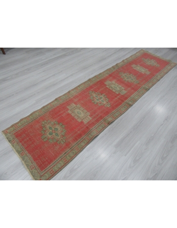 Vintage Decorative Turkish Oushak Runner Rug