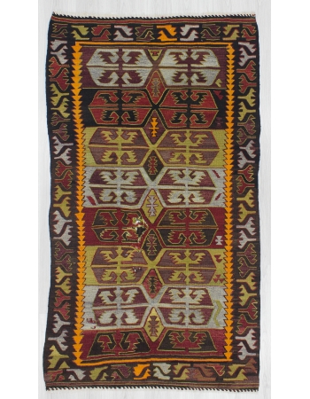 Vintage Handwoven Turkish Kilim Rug