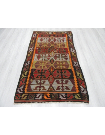 Vintage Handwoven Turkish Kilim Rug