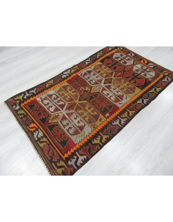 Vintage Handwoven Turkish Kilim Rug