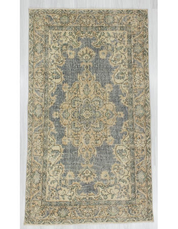 Distressed Vintage Turkish Oushak Rug