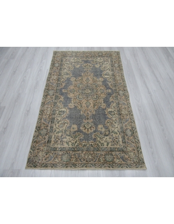 Distressed Vintage Turkish Oushak Rug