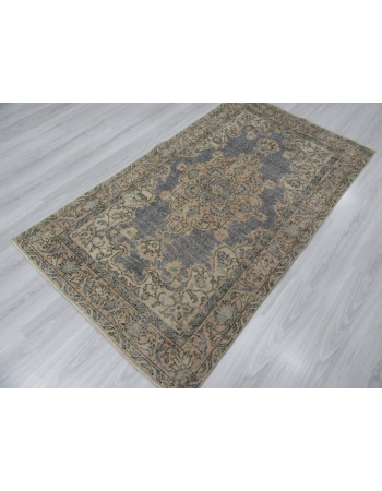 Distressed Vintage Turkish Oushak Rug