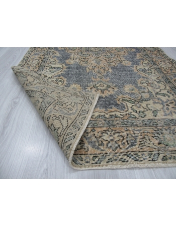 Distressed Vintage Turkish Oushak Rug