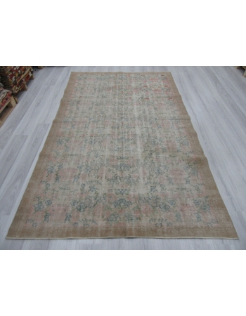 Distressed Vintage Floral Turkish Rug