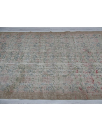 Distressed Vintage Floral Turkish Rug