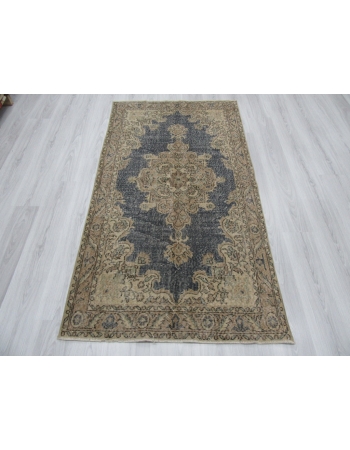 Washed Out Vintage Turkish Oushak Rug