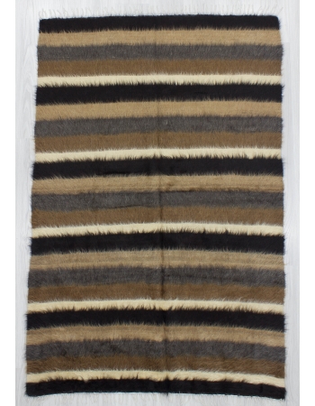 Striped Vintage Turkish Blanket Kilim Rug