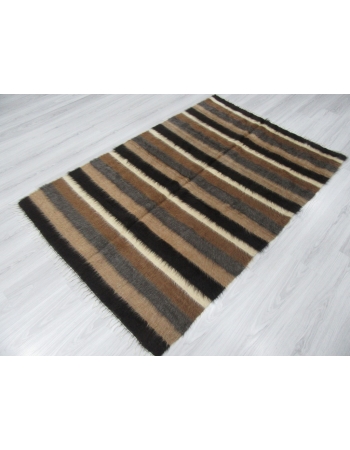 Striped Vintage Turkish Blanket Kilim Rug