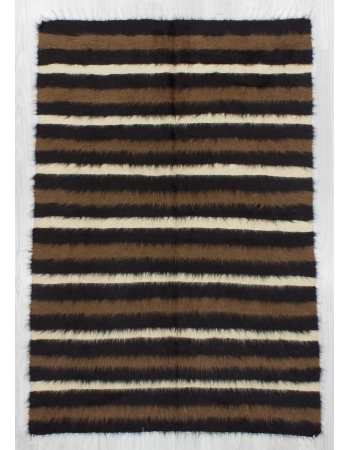 Vintage Striped Decorative Turkish Blanket Kilim Rug