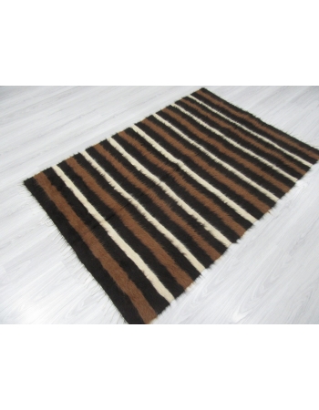 Vintage Striped Decorative Turkish Blanket Kilim Rug