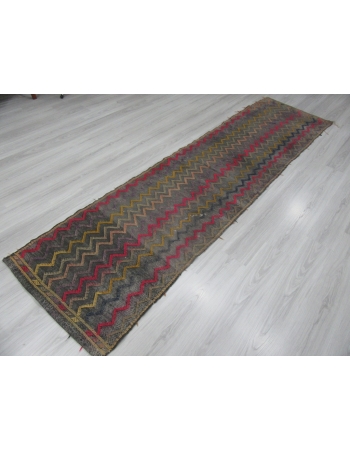 Vintage Embroidered Decorative Cotton Kilim Rug