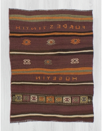 Small Vintage Decorative Kilim Rug