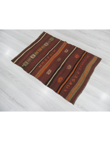 Small Vintage Decorative Kilim Rug