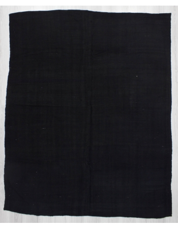 Vintage Black Re-Dyed Wool Kilim Rug