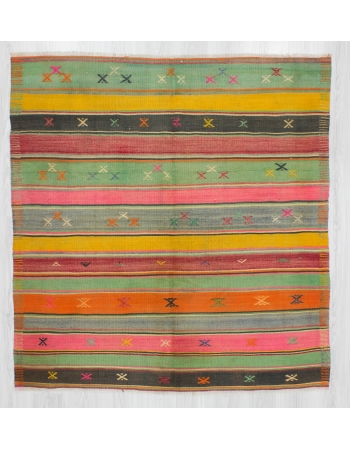 Striped Vintage Colorful Kilim Rug