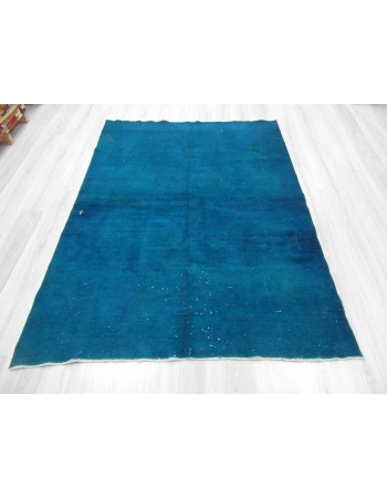 Dark Turquoise Overdyed Turkish Rug