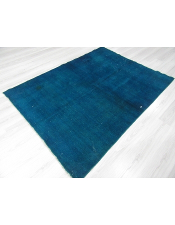 Dark Turquoise Overdyed Turkish Rug