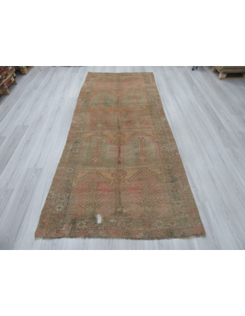 Vintage Washed Out Unique Turkish Wool Rug