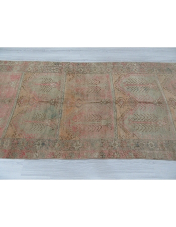 Vintage Washed Out Unique Turkish Wool Rug