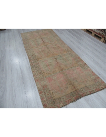 Vintage Washed Out Unique Turkish Wool Rug