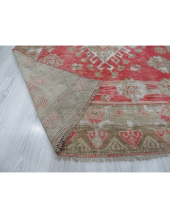 Worn Out Vintage Turkish Rug