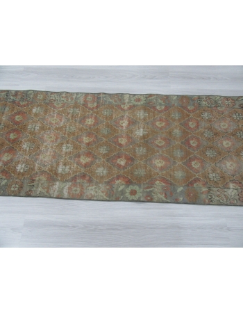 Distressed Washed Out Vintage Runner Rug