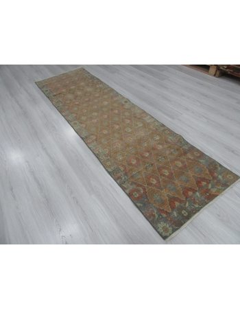 Distressed Washed Out Vintage Runner Rug