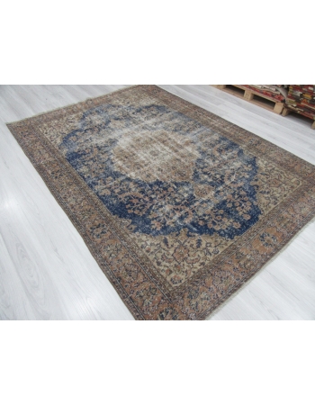 Distressed Vintage Unique Turkish Oushak Rug