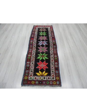 Vintage Decorative Turkish Runner Rug