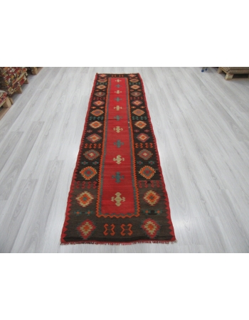 Vintage Decorative Turkish Kilim Runner Rug