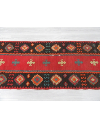 Vintage Decorative Turkish Kilim Runner Rug