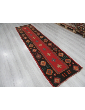 Vintage Decorative Turkish Kilim Runner Rug